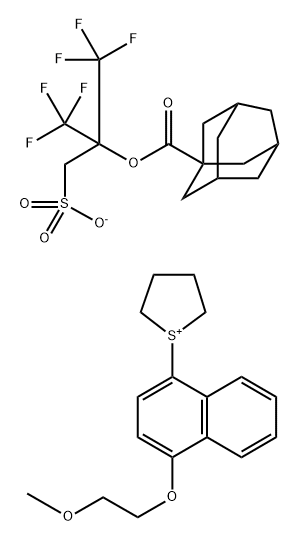 Thiophenium, tetrahydro-1-[4-(2-methoxyethoxy)-1-naphthalenyl]-, salt with 2,2,2-trifluoro-1-(sulfomethyl)-1-(trifluoromethyl)ethyl tricyclo[3.3.1.13,7]decane-1-carboxylate (1:1),1401430-32-7,结构式