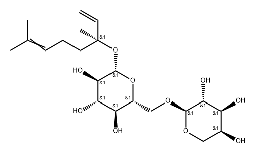 芳樟醇樱草糖苷 140147-82-6 结构式