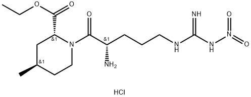 2-Piperidinecarboxylic acid, 1-[(2S)-2-amino-5-[[imino(nitroamino)methyl]amino]-1-oxopentyl]-4-methyl-, ethyl ester, hydrochloride (1:2), (2R,4R)- Structure