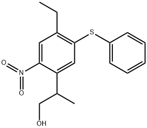 2-(2-Nitro-4-ethyl-5-thiophenylphenyl)propanol 化学構造式