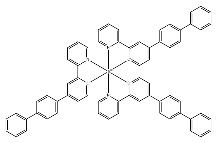 Tris[1,1':4',1''-terphenyl-2-(2-pyridinyl-κN )phenyl-κC ]
iridium Structure