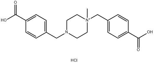 Piperazinium, 1,4-bis[(4-carboxyphenyl)methyl]-1-methyl-, hydrochloride (1:2) Structure