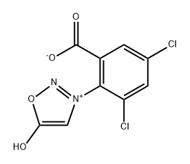 1,2,3-Oxadiazolium, 3-(2-carboxy-4,6-dichlorophenyl)-5-hydroxy-, inner salt 化学構造式