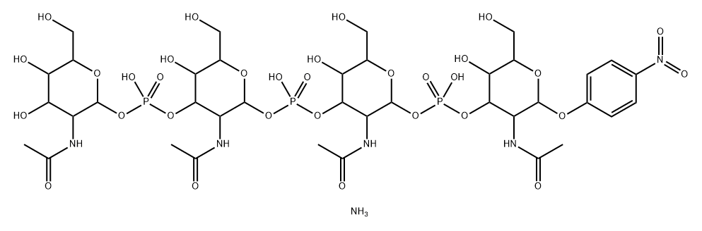 tetra(2-acetamido-2-deoxy-glucopyranosyl)triphosphate 4-nitrophenyl 化学構造式