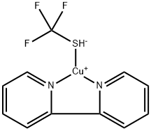 (2,2'-bipyridine)Cu(SCF3) Struktur