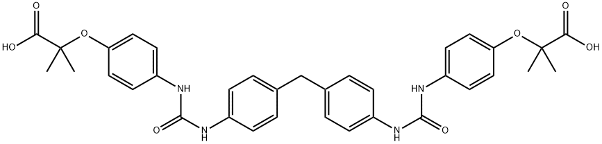 2,2'-(4,4'-(4,4'-Methylenebis(4,1-phenylene)bis(azanediyl))bis(oxoMethylene)bis(azanediyl)bis(4,1-phenylene))bis(oxy)bis(2-Methylpropanoic acid) Structure