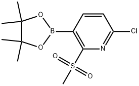 Pyridine, 6-chloro-2-(methylsulfonyl)-3-(4,4,5,5-tetramethyl-1,3,2-dioxaborolan-2-yl)-,1415747-52-2,结构式