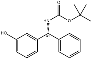 Carbamic acid, N-[(R)-(3-hydroxyphenyl)phenylmethyl]-, 1,1-dimethylethyl ester 化学構造式