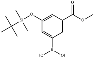 (3-((叔丁基二甲基硅烷基)氧基)-5-(甲氧基羰基)苯基)硼酸 结构式
