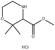 3-Morpholinecarboxylic acid, 2,2-dimethyl-,methylester,hydrochloride 化学構造式