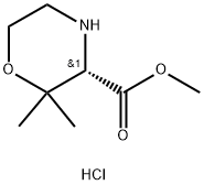 3-Morpholinecarboxylic acid, 2,2-dimethyl-,methylester,hydrochloride,(3S)- 化学構造式