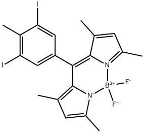 4,4-二氟-8-(4-甲基苯基,3,5-碘)-1,3,5,7-四甲基-4-硼酸-3A,4A-二氮杂-S-茚三烯,1417198-64-1,结构式