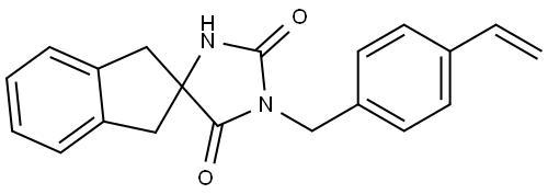 1-[(4-乙烯基苯基)甲基]-1',3'-二氢螺[咪唑烷-4,2′-[2H]茚]-2,5-二酮,1417701-59-7,结构式