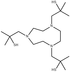 N,N',N''-tris(2-methyl-(2-propanethiol))-1,4,7-triazacyclononane Structure