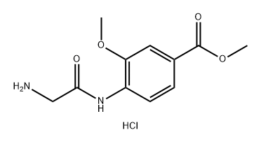 Benzoic acid, 4-[(2-aminoacetyl)amino]-3-methoxy-, methyl ester, hydrochloride (1:1) Structure