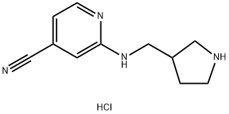 4-Pyridinecarbonitrile, 2-[(3-pyrrolidinylmethyl)amino]-, hydrochloride (1:1) Struktur