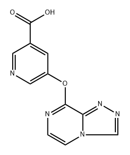 5-([1,2,4]triazolo[4,3-a]pyrazin-8-yloxy)pyridine-3-carboxylic acid Struktur