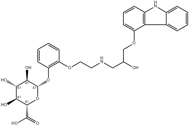 O-DesMethyl Carvedilol β-D-Glucuronide, 142227-50-7, 结构式