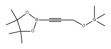 Trimethyl((3-(4,4,5,5-tetramethyl-1,3,2-dioxaborolan-2-yl)prop-2-yn-1-yl)oxy)silane 化学構造式