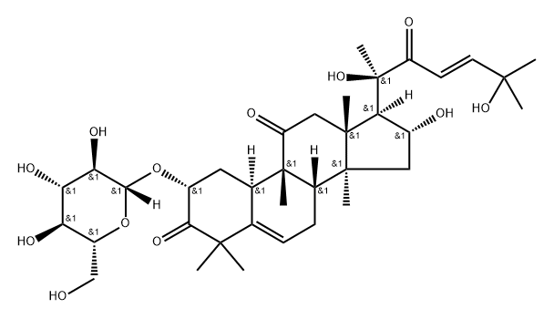 19-Norlanosta-5,23-diene-3,11,22-trione, 2-(β-D-glucopyranosyloxy)-16,20,25-trihydroxy-9-methyl-, (2α,9β,10α,16α,23E)- Struktur