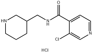 3-氯-N-(哌啶-3-基甲基)吡啶-4-甲酰胺二盐酸盐 结构式