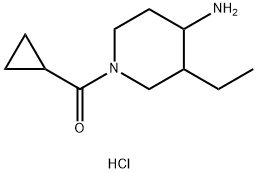 1-cyclopropanecarbonyl-3-ethylpiperidin-4-amine hydrochloride 结构式