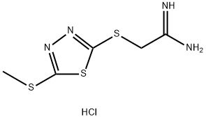 2-{[5-(Methylsulfanyl)-1,3,4-thiadiazol-2-yl]sulfanyl}ethanimidamide hydrochloride Structure