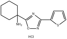 1-[3-(thiophen-2-yl)-1,2,4-oxadiazol-5-yl]cyclohexan-1-amine hydrochloride 结构式