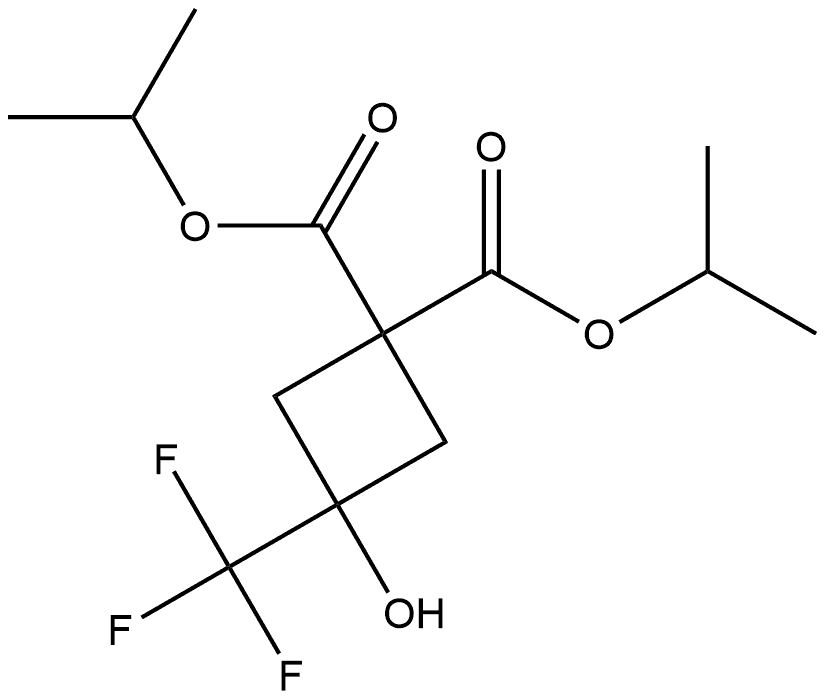 1,1-Cyclobutanedicarboxylic acid, 3-hydroxy-3-(trifluoromethyl)-, 1,1-bis(1-methylethyl) ester 结构式