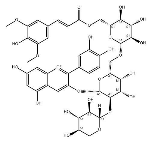 矢车菊素-3-木糖-(芥子酰-葡萄糖)-半乳糖苷,142630-71-5,结构式