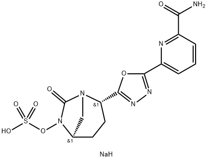 sodium (2S,5R)-2-(5-(6-carbamoylpyridin-2-yl)-1,3,4-oxadiazol-2-yl)-7-oxo-1,6-diazabicyclo[3.2.1]octan-6-yl sulfate,1426572-51-1,结构式