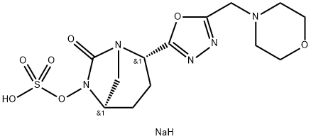 ：sodium (2S,5R)-2-(5-(morpholinomethyl)-1,3,4-oxadiazol-2-yl)-7-oxo-1,6-diazabicyclo[3.2.1]octan-6-yl sulfate Structure