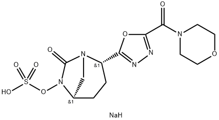 sodium (2S,5R)-2-(5-(morpholine-4-carbonyl)-1,3,4-oxadiazol-2-yl)-7-oxo-1,6-diazabicyclo[3.2.1]octan-6-yl sulfate Structure