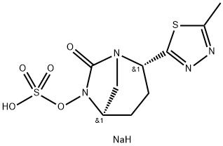 sodium (2S,5R)-2-(5-methyl-1,3,4-thiadiazol-2-yl)-7-oxo-1,6-diazabicyclo[3.2.1]octan-6-yl sulfate Structure