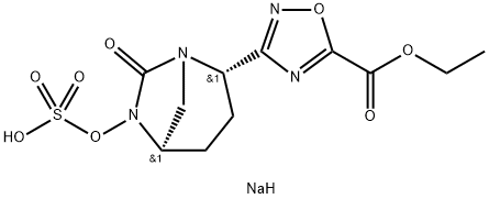 sodium (2S,5R)-2-(5-(ethoxycarbonyl)-1,2,4-oxadiazol-3-yl)-7-oxo-1,6-diazabicyclo[3.2.1]octan-6-yl sulfate Structure