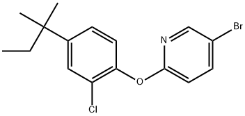 5-Bromo-2-[2-chloro-4-(1,1-dimethylpropyl)phenoxy]pyridine 化学構造式