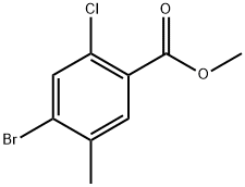 4-溴-2-氯-5-甲基苯甲酸甲酯,1427453-06-2,结构式