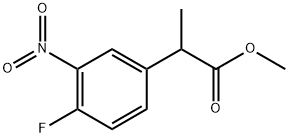 Benzeneacetic acid, 4-fluoro-α-methyl-3-nitro-, methyl ester Struktur