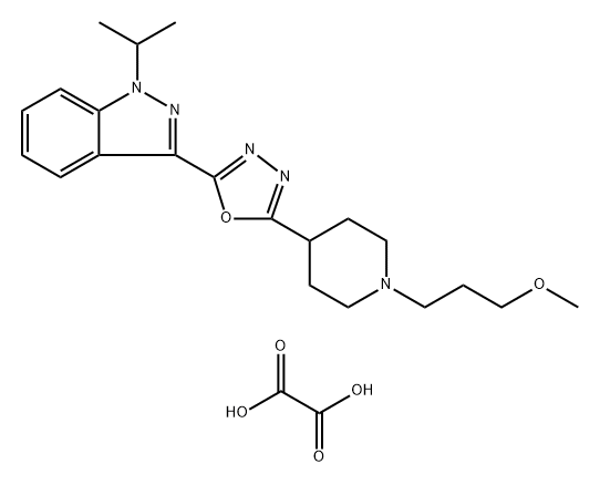 1H-Indazole, 3-[5-[1-(3-methoxypropyl)-4-piperidinyl]-1,3,4-oxadiazol-2-yl]-1-(1-methylethyl)-, ethanedioate (1:1)|化合物 USMARAPRIDE