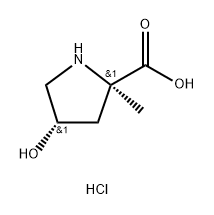 D-Proline, 4-hydroxy-2-methyl-, hydrochloride, trans- (9CI) 化学構造式