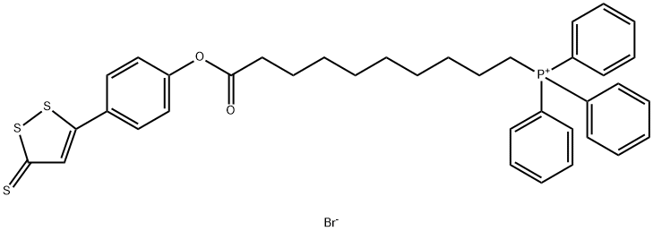 Phosphonium, [10-oxo-10-[4-(3-thioxo-3H-1,2-dithiol-5-yl)phenoxy]decyl]triphenyl-, bromide (1:1),1429061-80-2,结构式