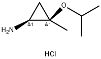 Cyclopropanamine, 2-methyl-2-(1-methylethoxy)-, hydrochloride (1:1), (1R,2S)-rel- 化学構造式