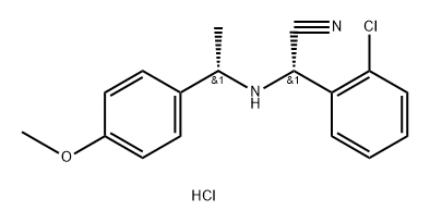 Benzeneacetonitrile, 2-chloro-α-[[(1S)-1-(4-methoxyphenyl)ethyl]amino]-, hydrochloride (1:1), (αS)-,1430061-09-8,结构式
