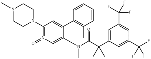 Benzeneacetamide, N,α,α-trimethyl-N-[4-(2-methylphenyl)-6-(4-methyl-1-piperazinyl)-1-oxido-3-pyridinyl]-3,5-bis(trifluoromethyl)- Structure