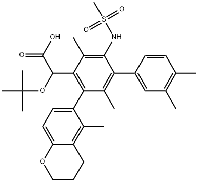 [1,1'-Biphenyl]-4-acetic acid, 3-(3,4-dihydro-5-methyl-2H-1-benzopyran-6-yl)-α-(1,1-dimethylethoxy)-2,3',4',5-tetramethyl-6-[(methylsulfonyl)amino]- Struktur