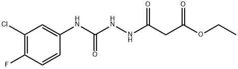 Propanedioic acid, 1-ethyl ester, 3-[2-[[(3-chloro-4-fluorophenyl)amino]carbonyl]hydrazide]|3-(2-((3-氯-4-氟苯基)氨基甲酰基)肼基)-3-氧代丙酸乙酯