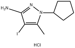 1-cyclopentyl-4-iodo-5-methyl-1H-pyrazol-3-amine Structure