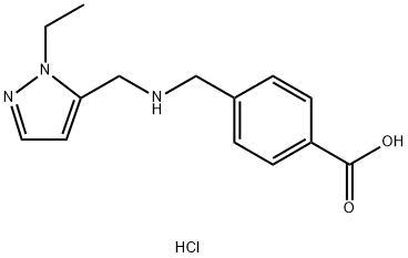 4-({[(1-ethyl-1H-pyrazol-5-yl)methyl]amino}methyl)benzoic acid Structure