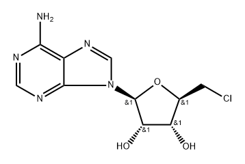 5’-Deshydroxy 5’-Chloro L-Adenosine 化学構造式
