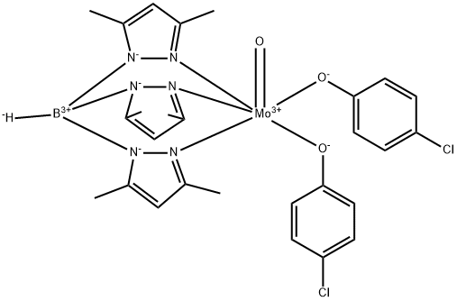 bis(4-chlorophenolato)(hydrotris(3,5-dimethyl-1-pyrazolyl)borato)oxomolybdenum (V) 结构式